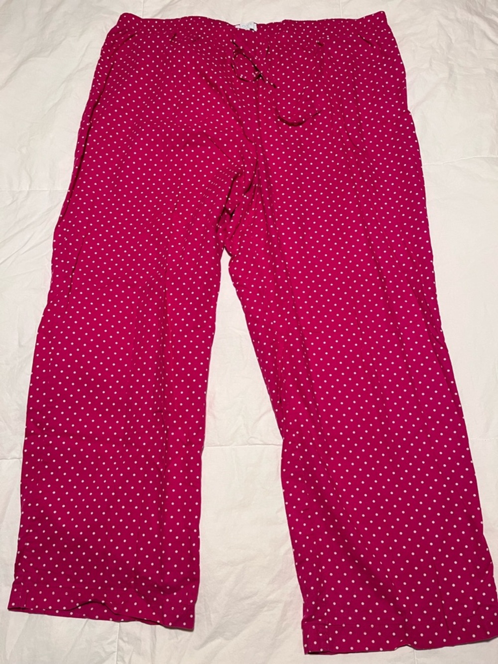 GAP Love Pink & White Polka Dot Drawstring Cotton Pajama Pants Size XLarge